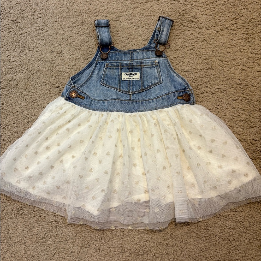 OshKosh B'gosh Toddler Girl Chambray Tulle Skirtall - Blue/Cream 2t